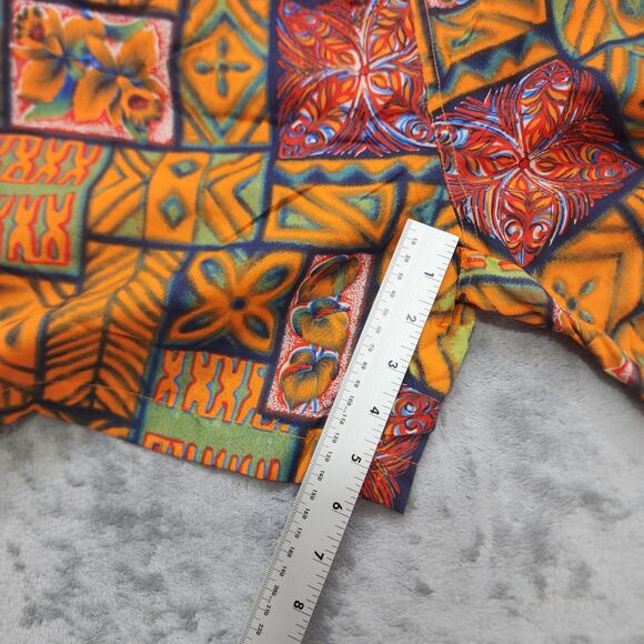 Vintage Sunset Highway Swim Trunks Mens M Orange Tribal Floral Surf Lined Shorts - Picture 8 of 10